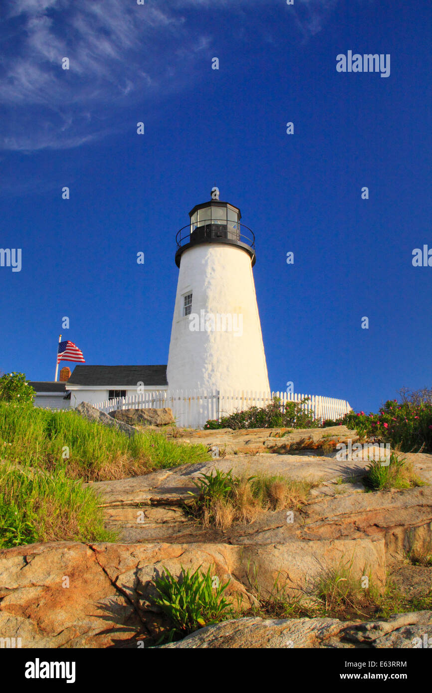 Point de Pemaquid Pemaquid, Phare, Lighthouse Park, New Harbor, Maine, USA Banque D'Images