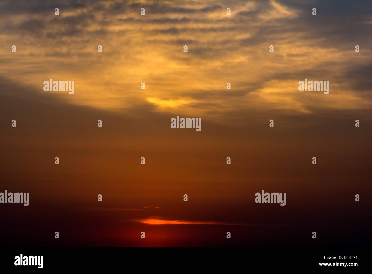 Ciel du matin le lever du soleil d'été Banque D'Images