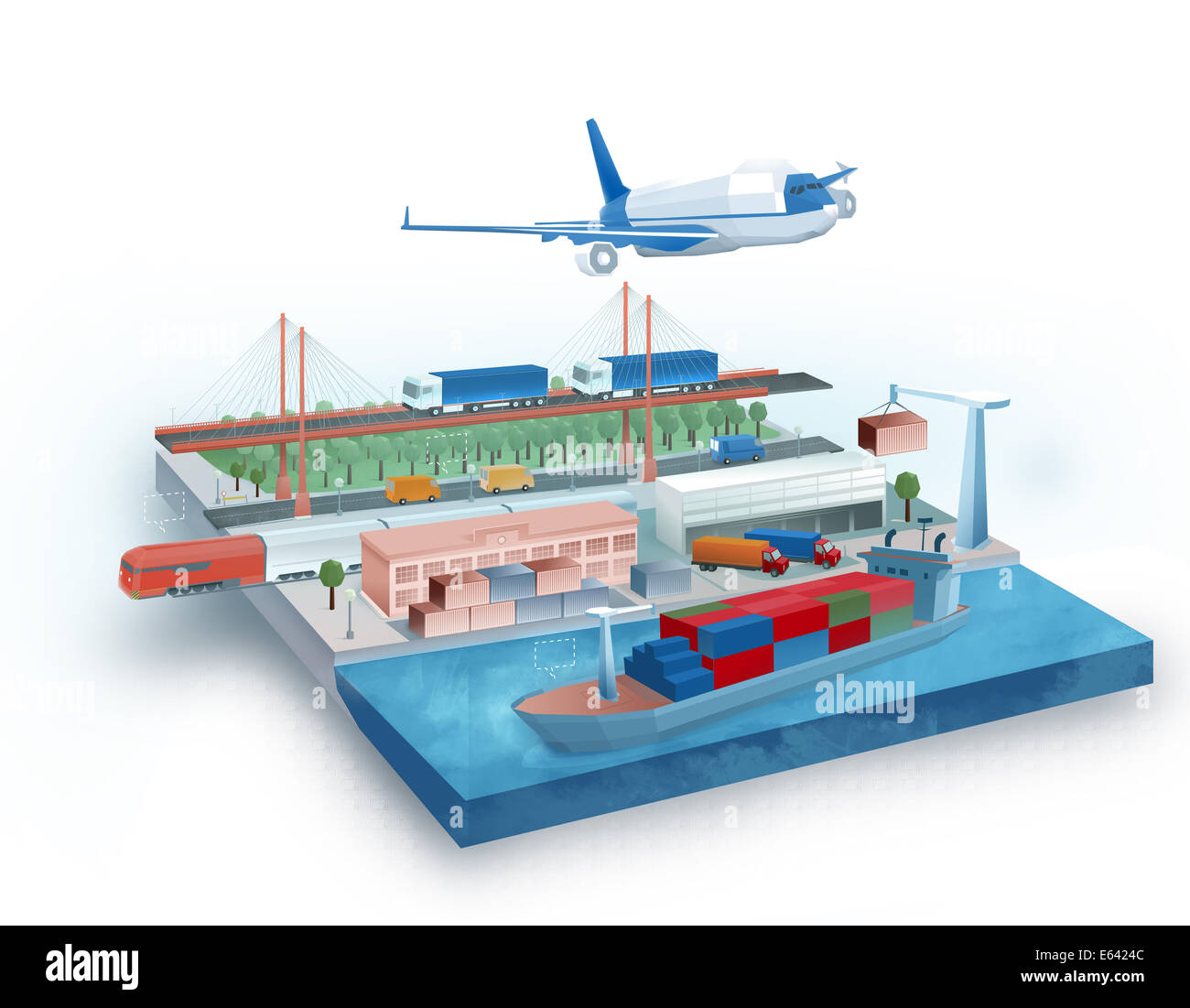 Illustration du concept logistique global Banque D'Images