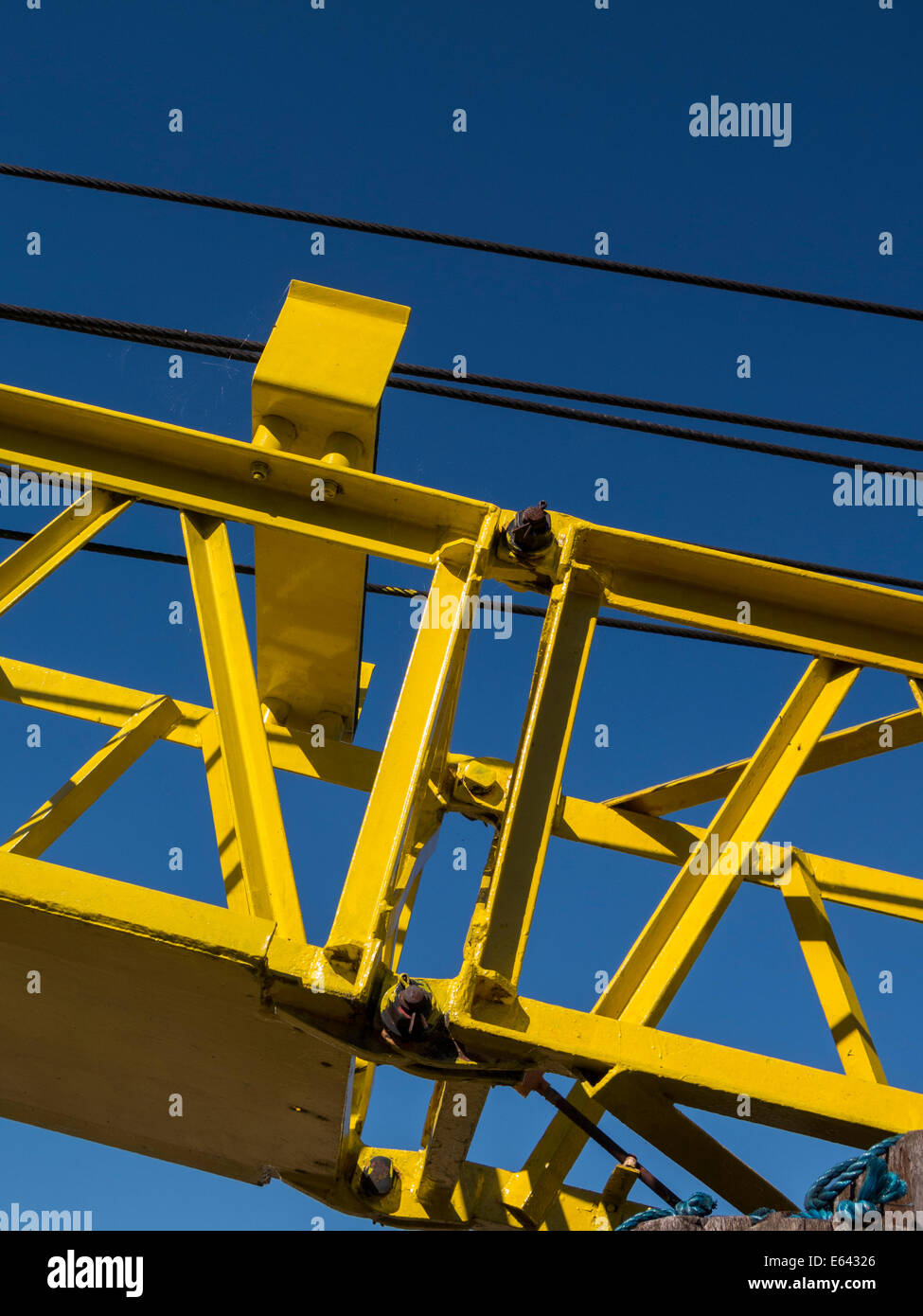 Détail de la grue de fer mobile au maximum de rail, Matlock, Derbyshire, Royaume-Uni Banque D'Images