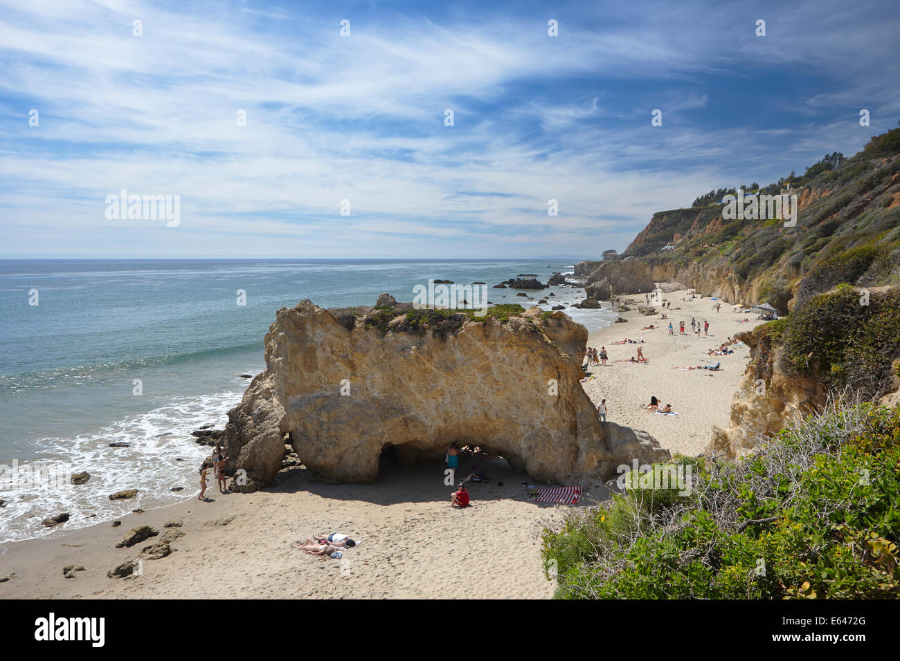 Big Rock sur El Matador beach près de Malibu. Californie, USA. Banque D'Images