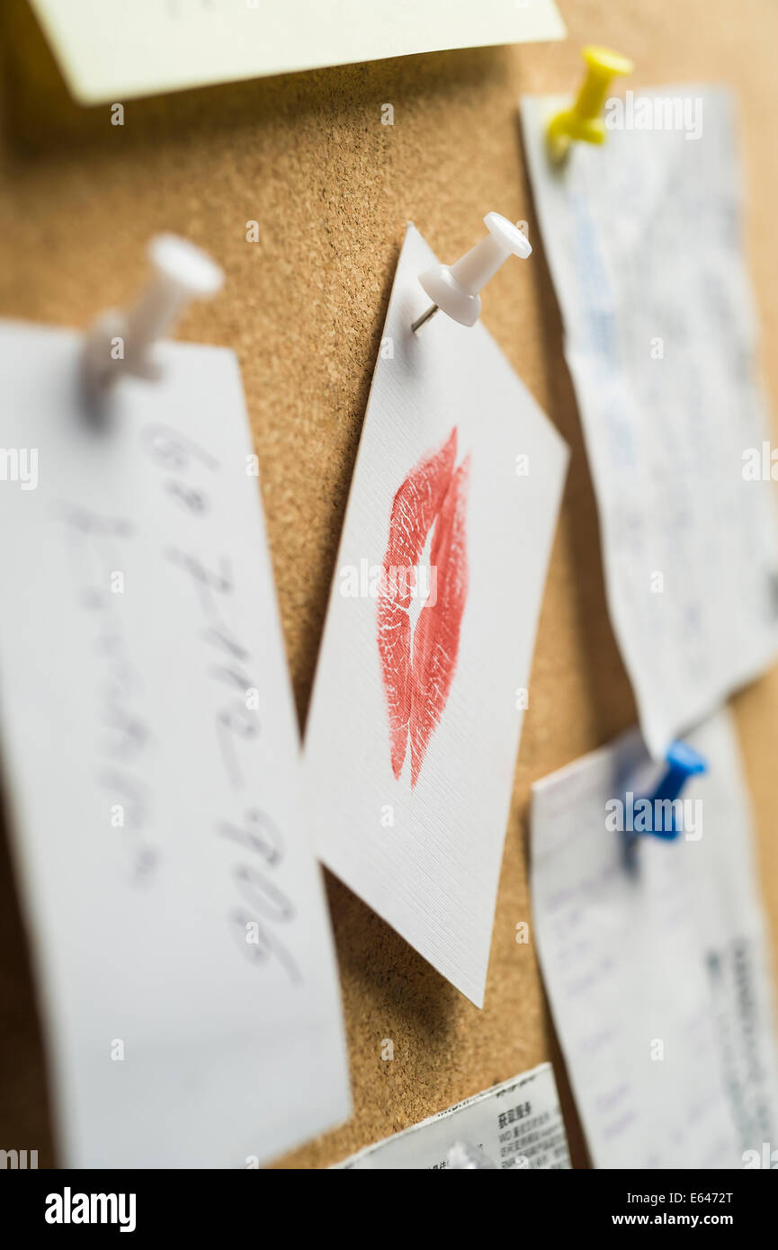 Carte de visite avec lèvre rouge imprimer Banque D'Images