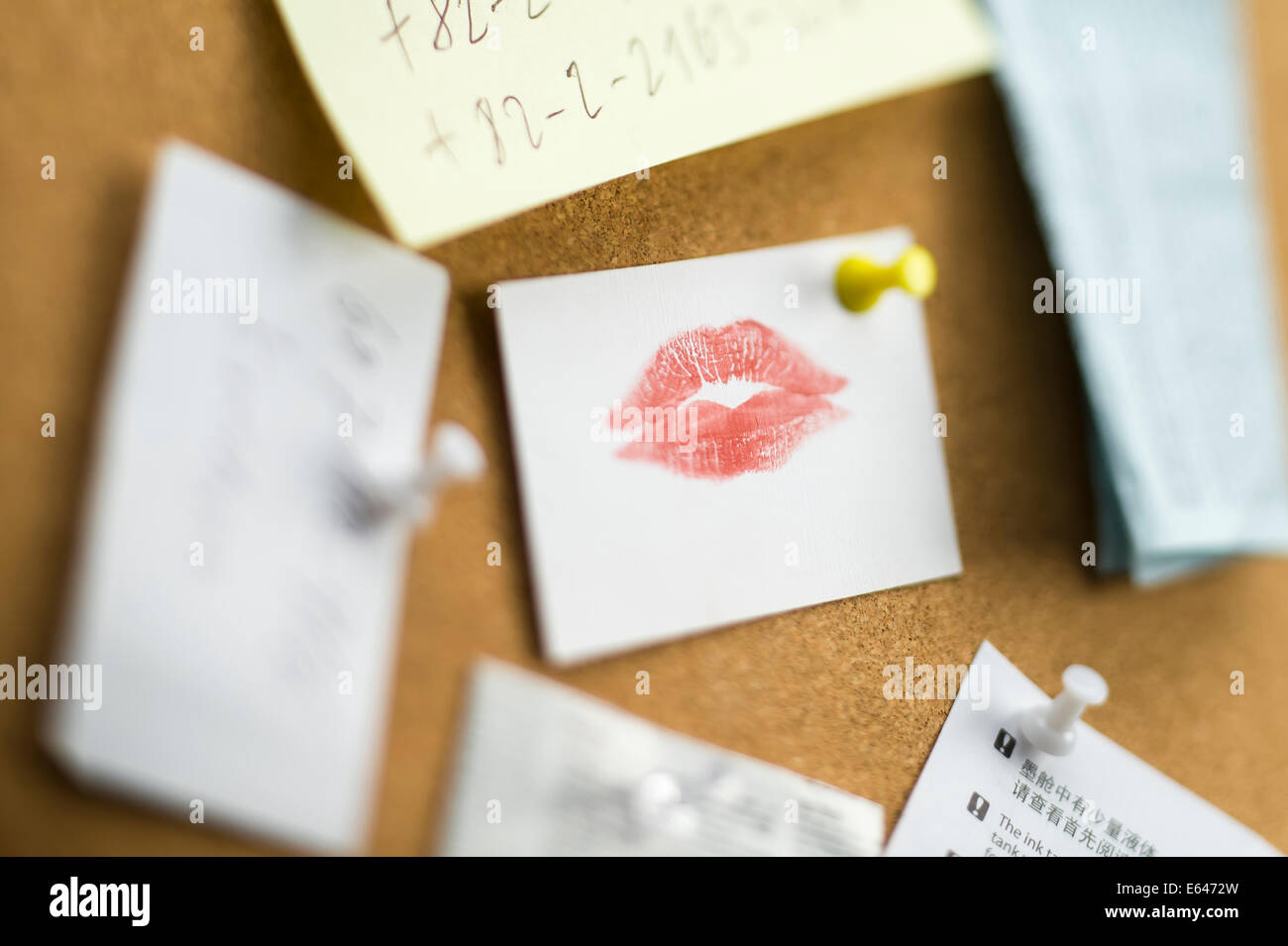 Carte de visite avec lèvre rouge imprimer Banque D'Images