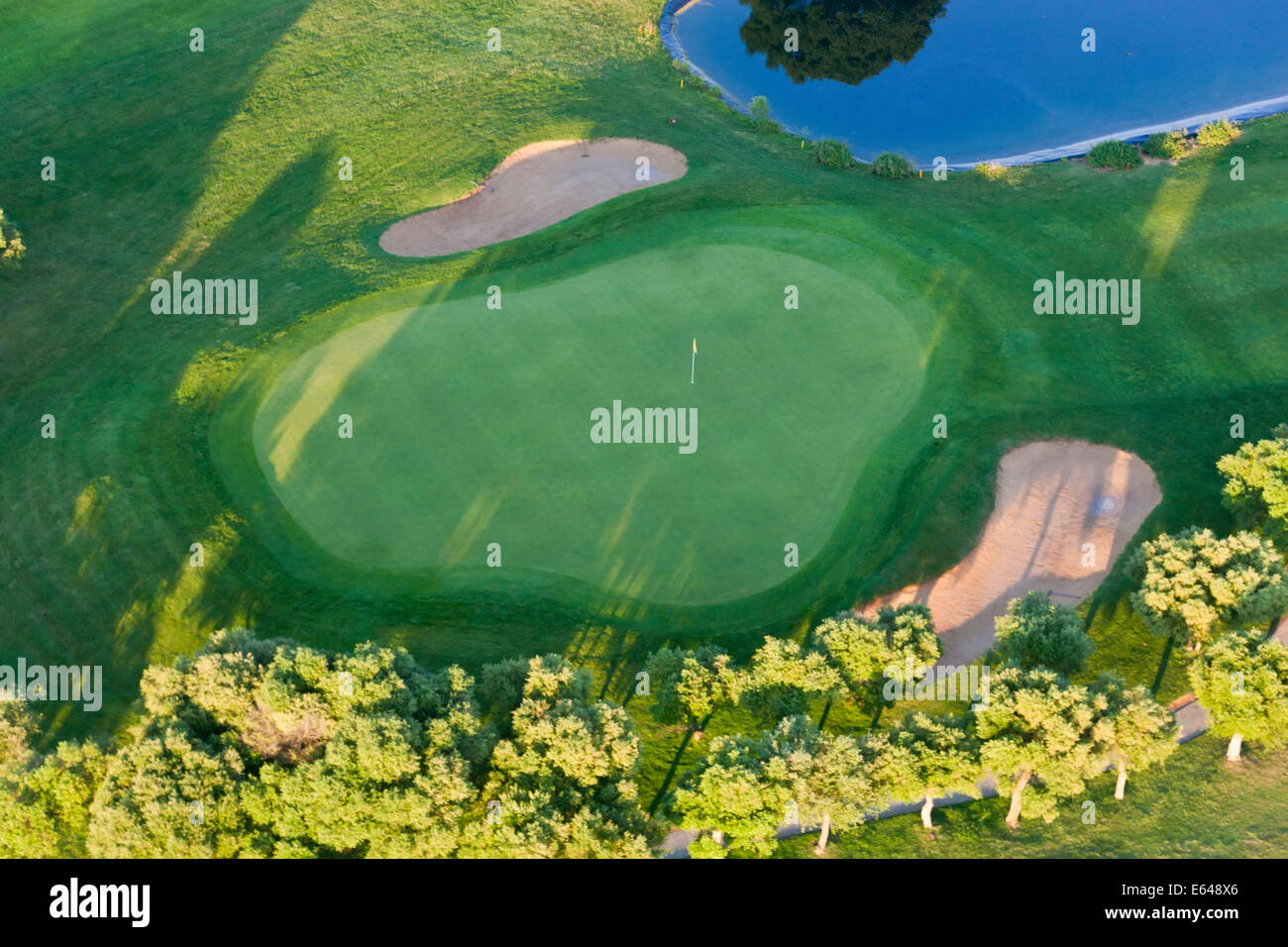 Vue aérienne du terrain de golf la Province de Huelva, Espagne Banque D'Images