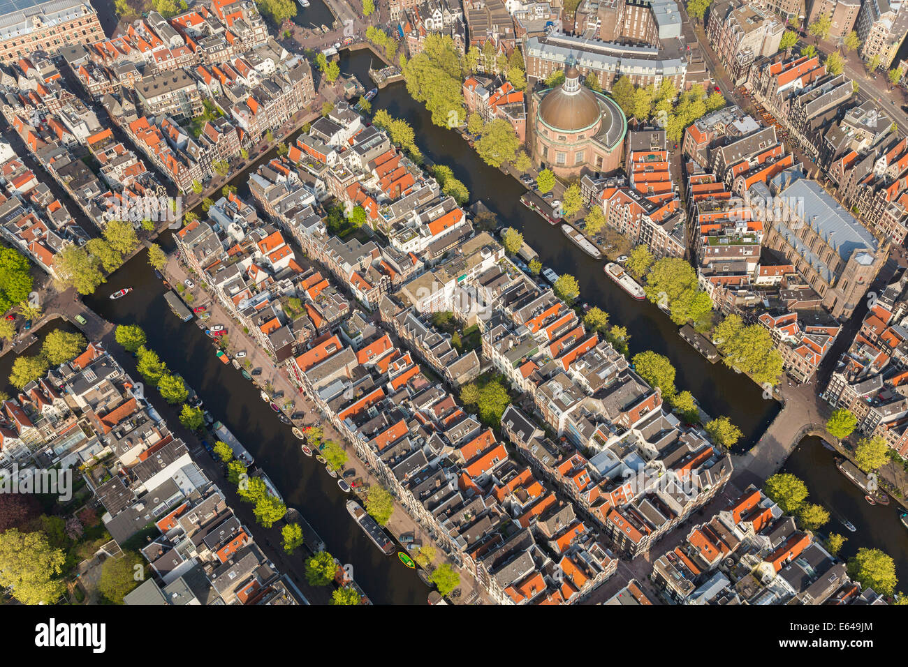 Vue aérienne d'Amsterdam, Hollande, Pays-Bas Banque D'Images