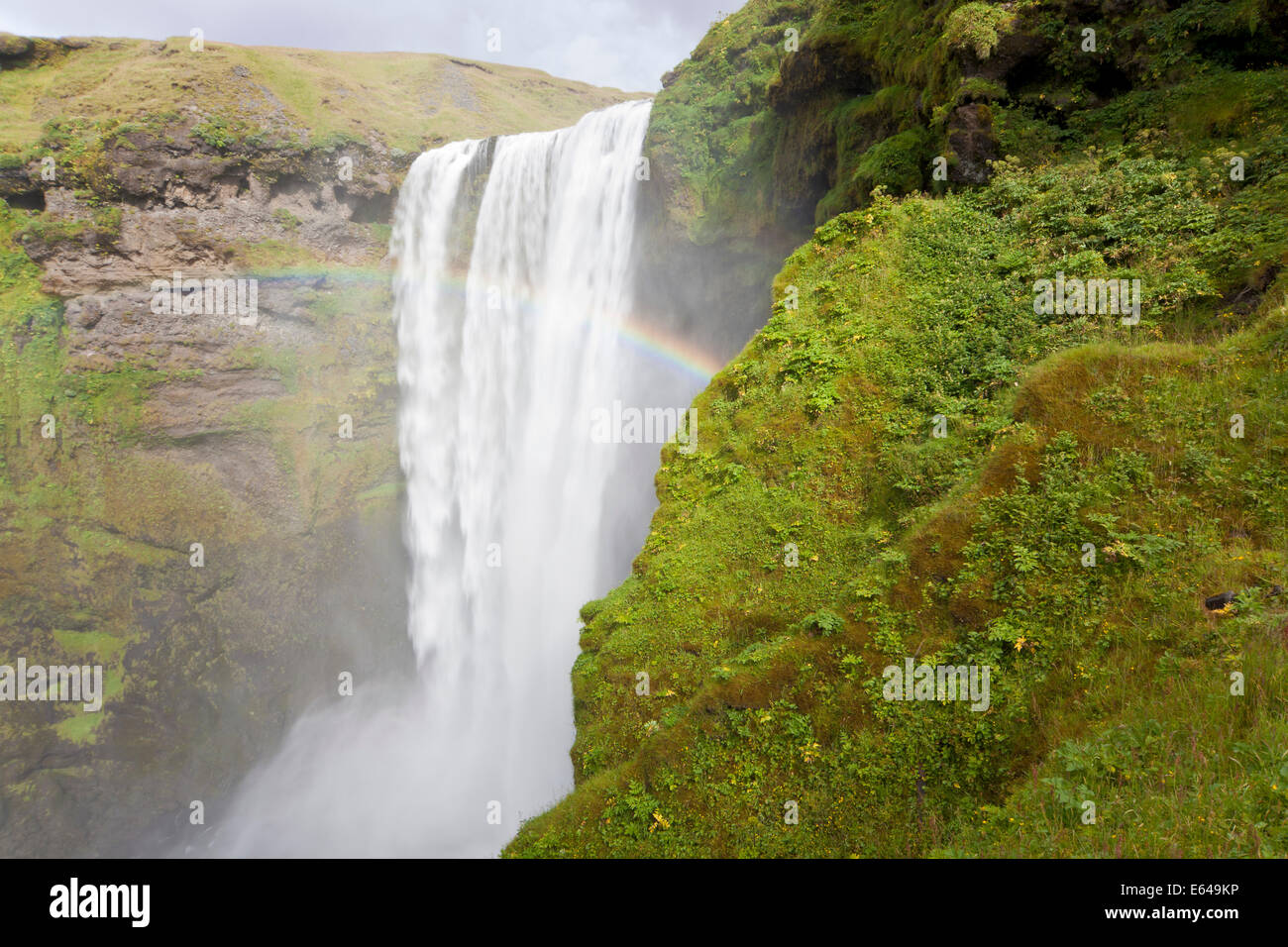 Cascade de Skogafoss, Côte Sud, Islande Banque D'Images