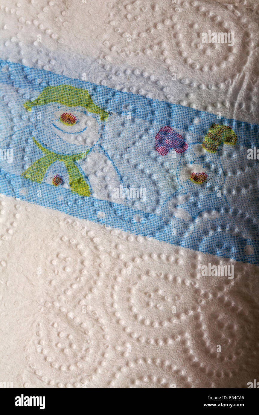 Le Bonhomme de neige et les serviettes de cuisine décoration Snowdog Banque D'Images