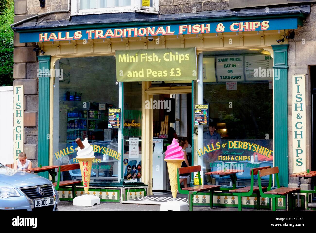 Matlock Bath traditionnelles salles fish and chips shop Derbyshire peak district England uk Banque D'Images