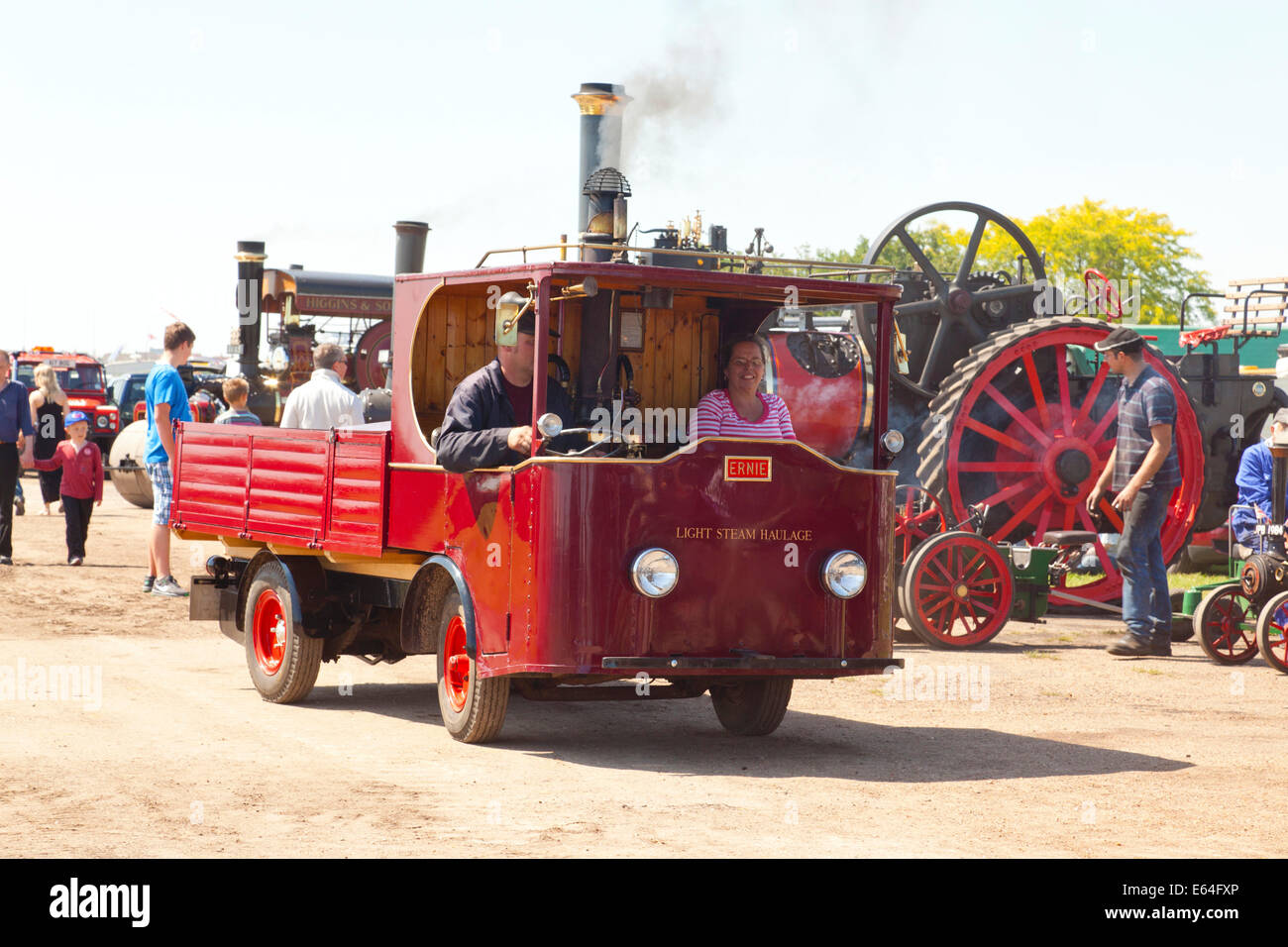 Camion à vapeur lors d'un salon du comté à Suffolk, Royaume-Uni Banque D'Images