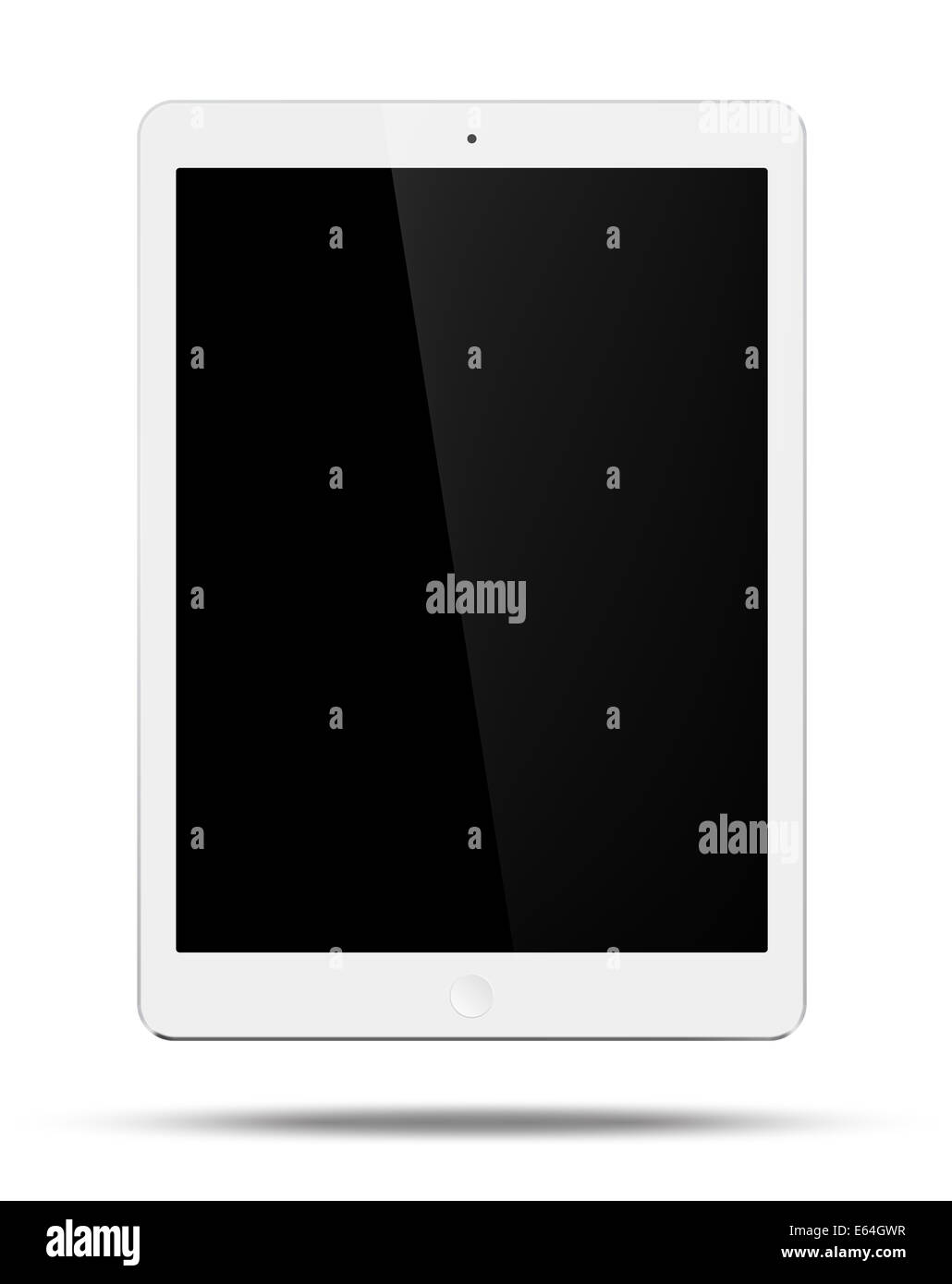 Vector tablet pc blanc semblable à l'ipad air style sur fond blanc Banque D'Images