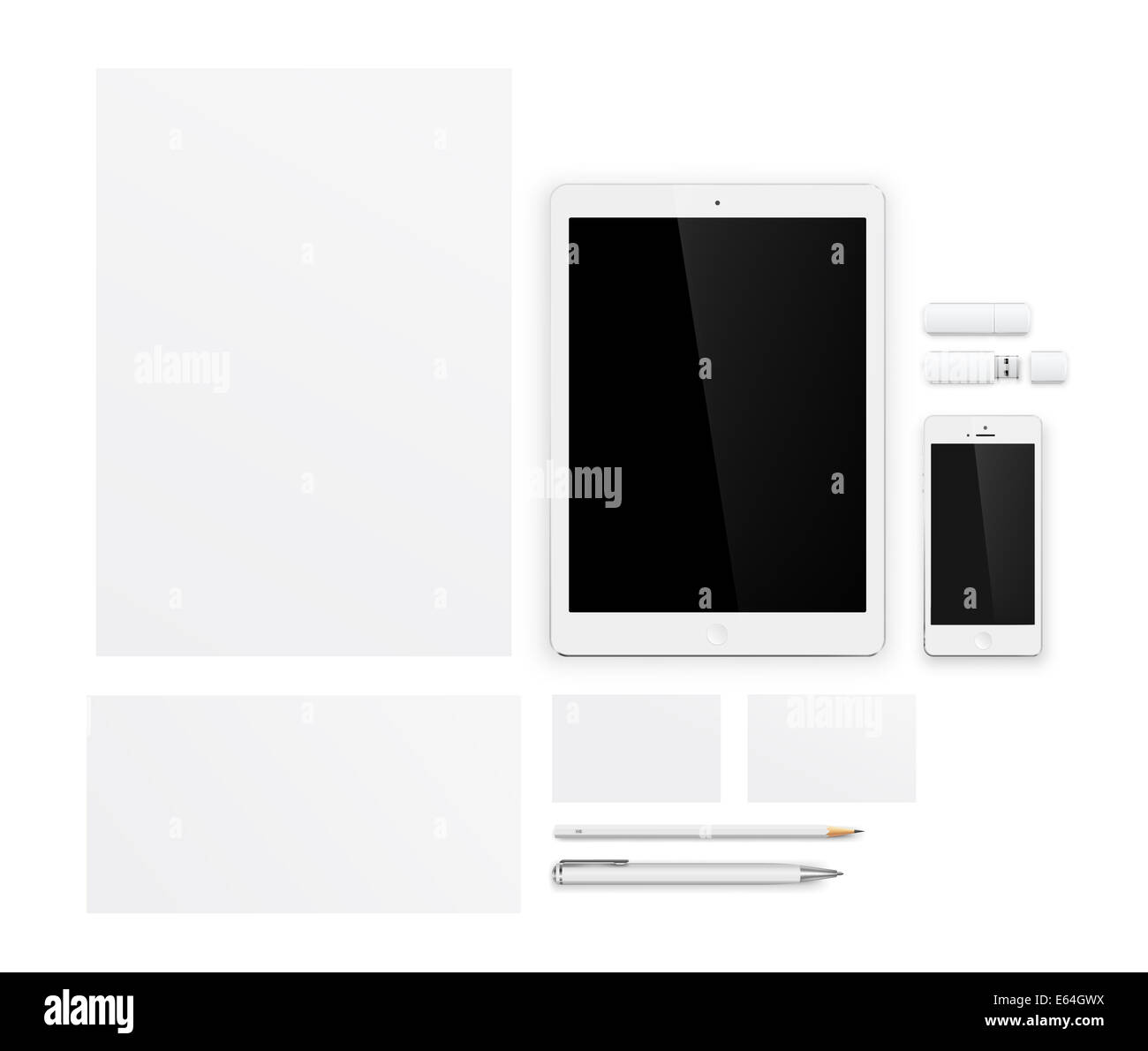 Les modèles de l'identité d'entreprise. Conception graphique de vecteur, de présentations et de portfolios avec pages, smartphone et tablette. Banque D'Images