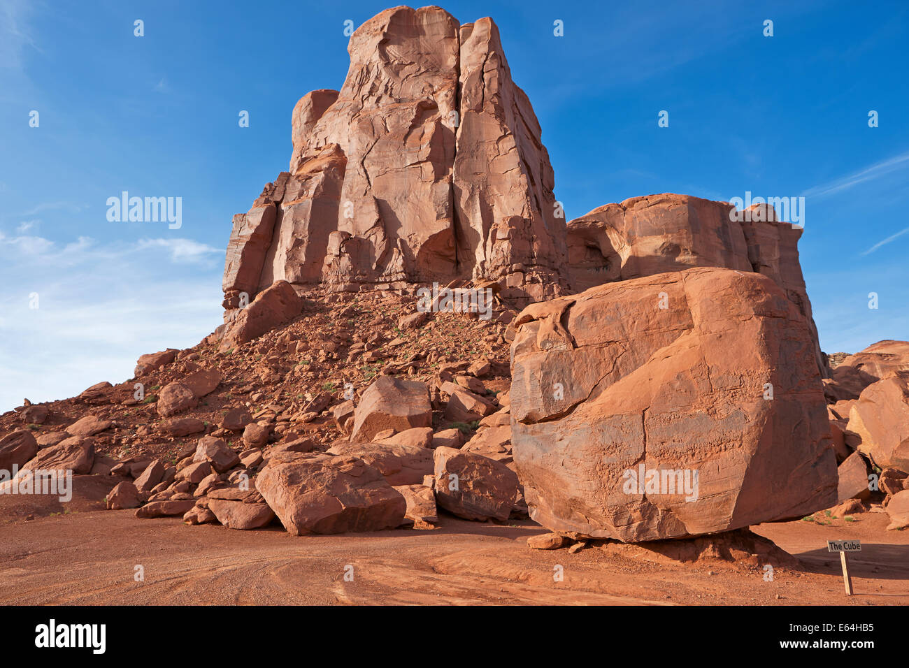 Le Cube Rock. Monument Valley, Arizona, USA. Banque D'Images