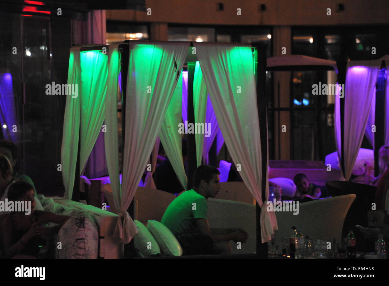 Salon, vie nocturne, Sunny Beach, Bulgarie. Banque D'Images