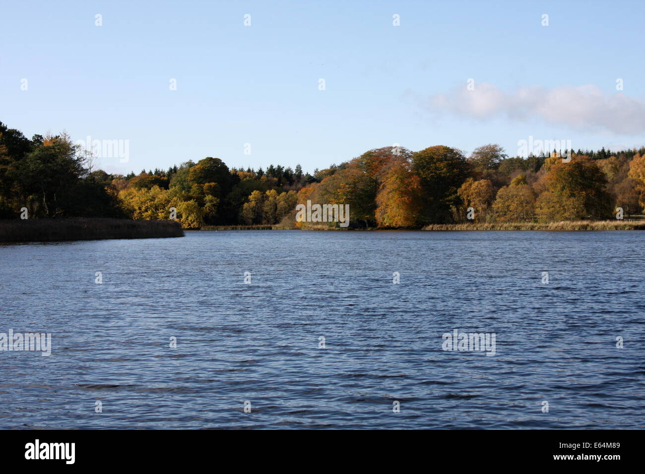 Loch à Haddo House à l'automne Banque D'Images