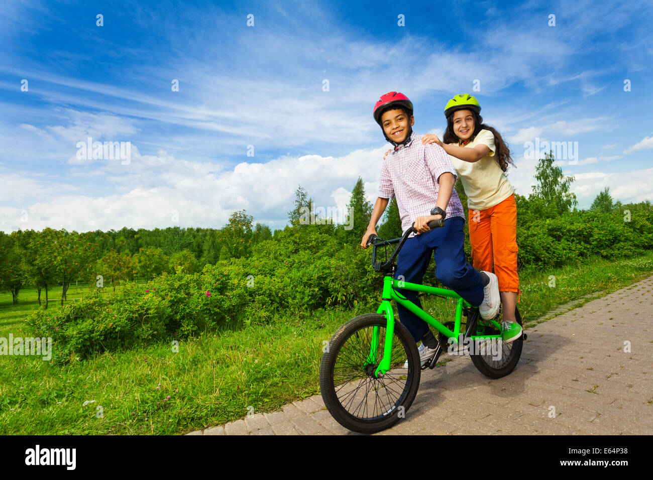 Girl and cheap boy bike