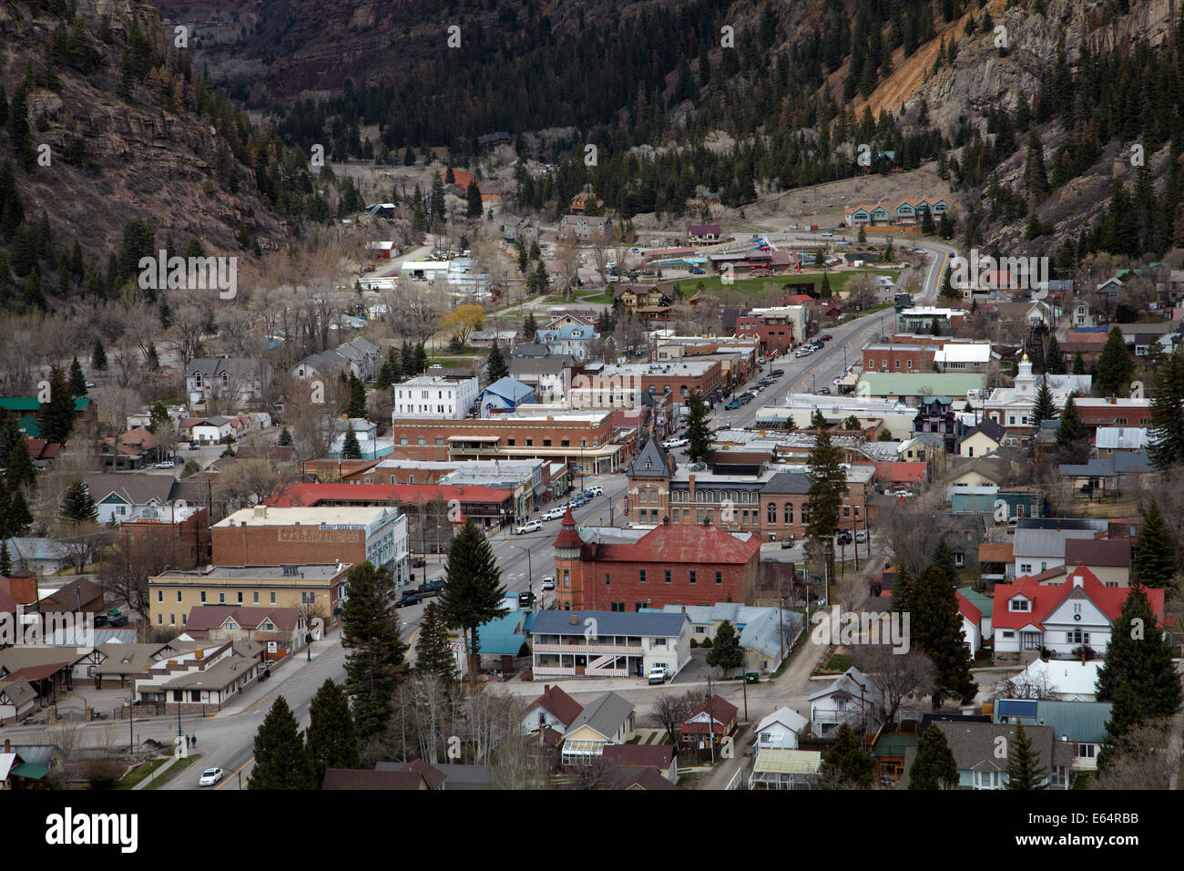 La ville minière historique de Ouray, dans la montagnes de San Juan, Colorado, USA Banque D'Images