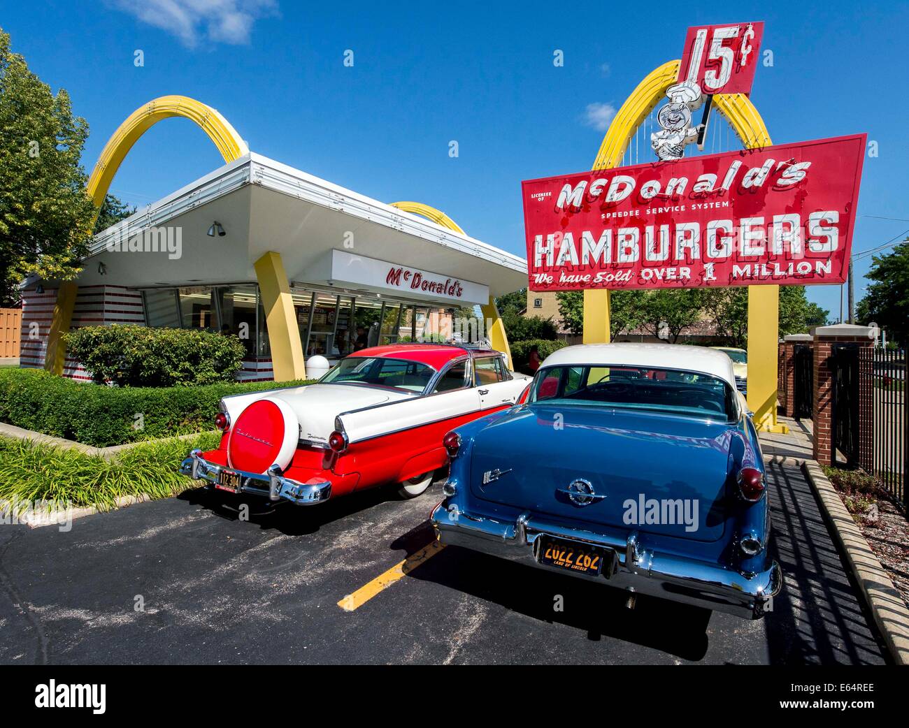 Des Plaines, Illinois, USA. 14e Août, 2014. Le numéro un McDonald's Store  Museum est un centre de loisirs du premier restaurant McDonald's a ouvert à  Des Plaines, Illinois par McDonald's Corporation fondateur,
