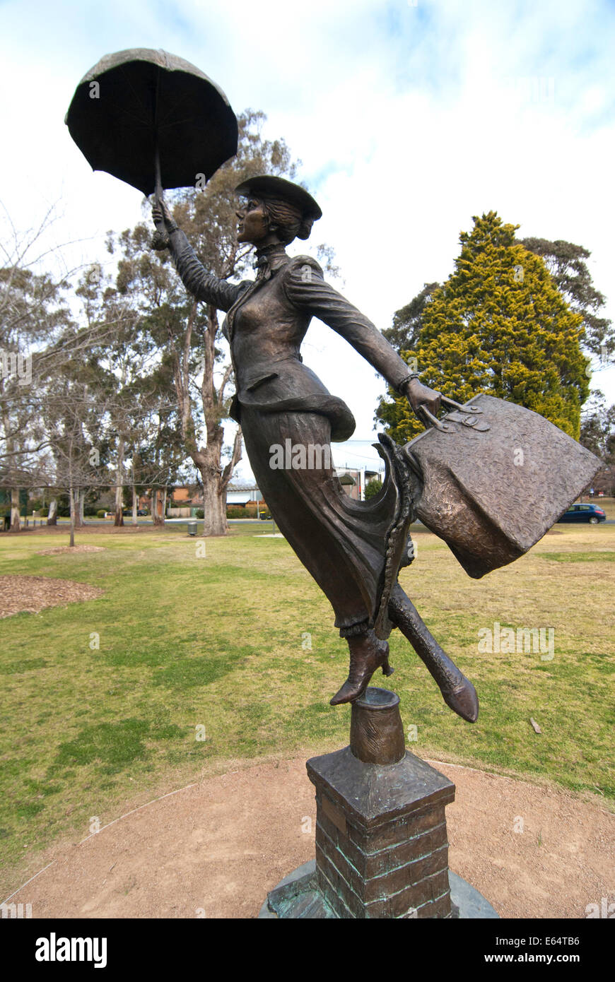 Une statue de bronze de Mary Poppins à Bowral, Australie Banque D'Images