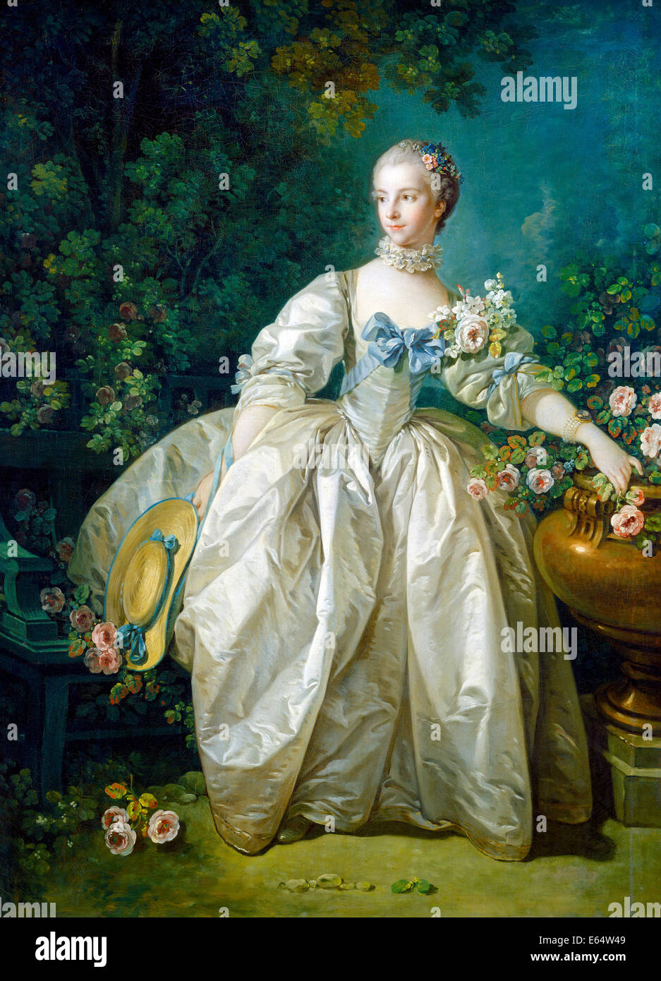 François Boucher, Madame Bergeret. Circa 1766. Huile sur toile. National Gallery of Art, Washington, D.C., USA. Banque D'Images