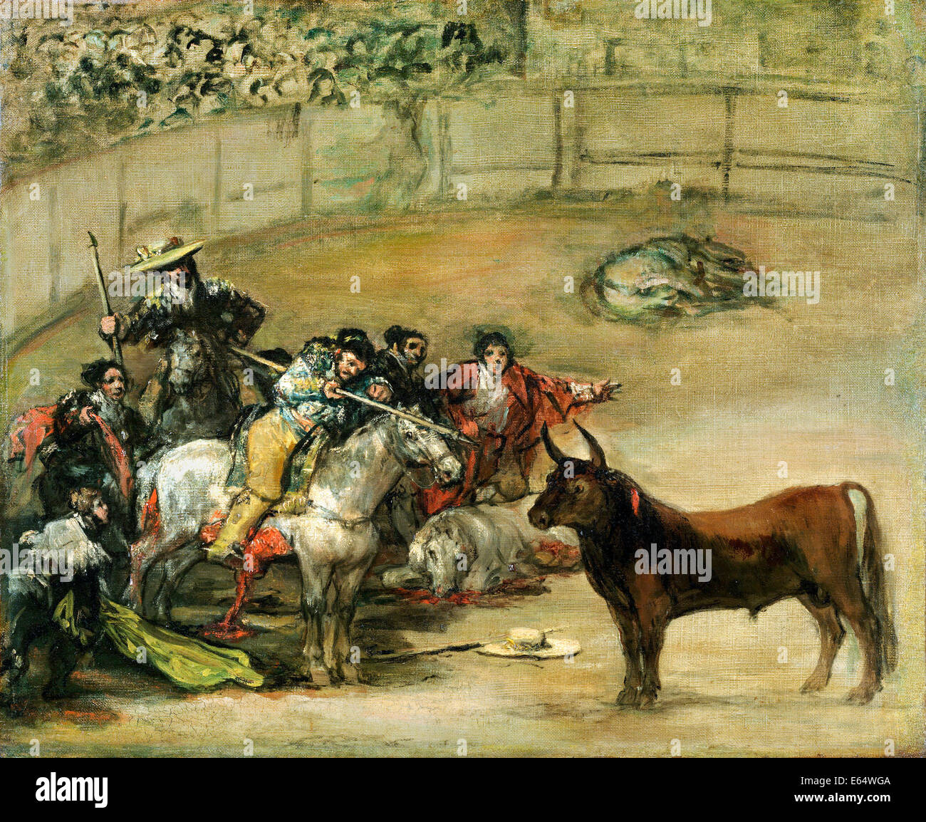 Francisco de Goya, corrida, Suerte de Varas 1824 Huile sur toile. Le J. Paul Getty Museum. Banque D'Images