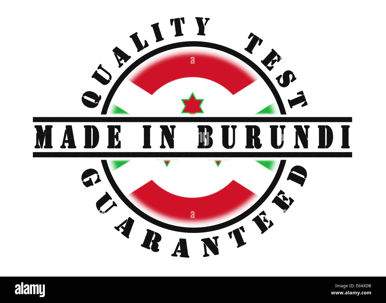 Test de qualité garantie stamp avec un drapeau national à l'intérieur, le Burundi Banque D'Images