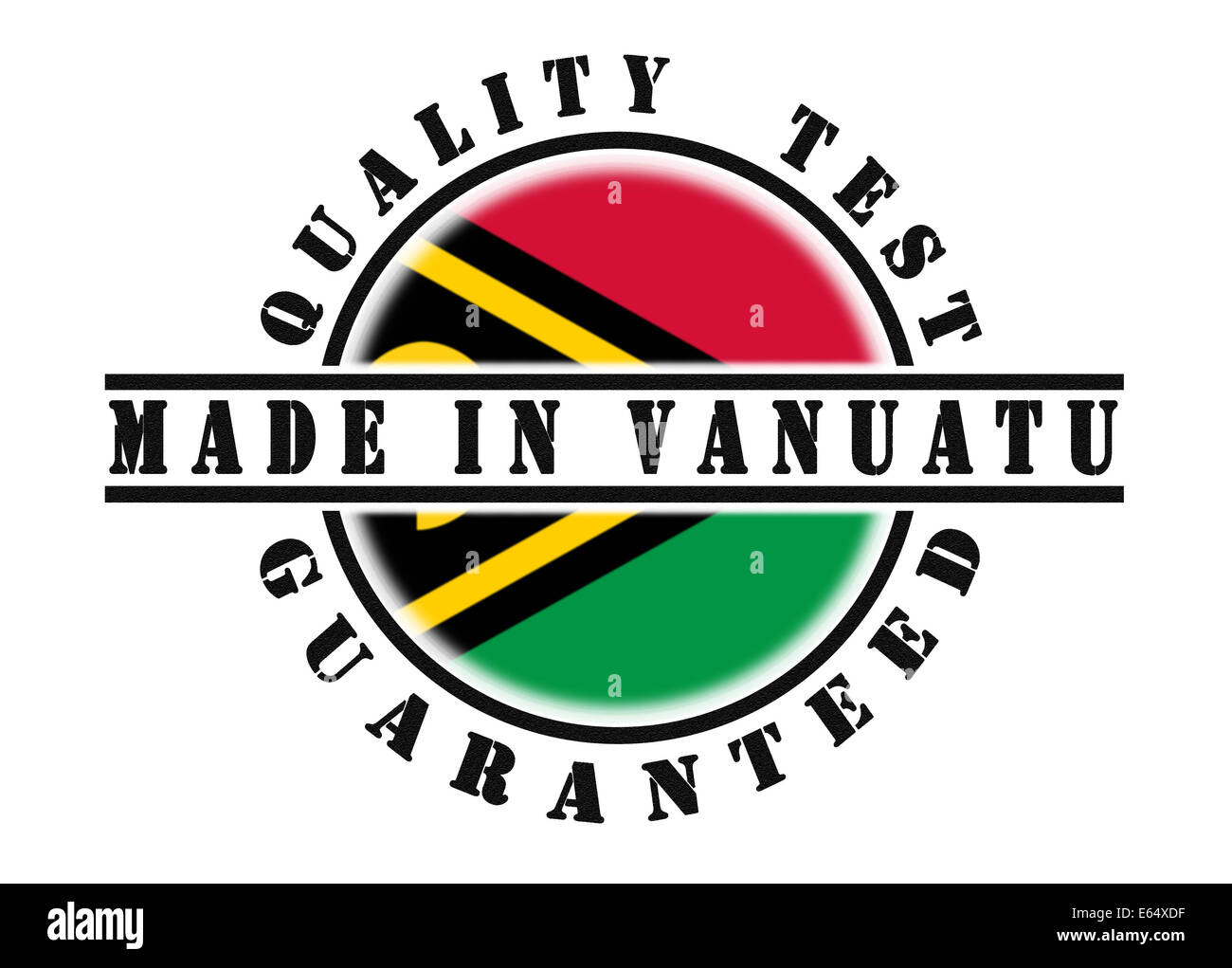 Test de qualité garantie stamp avec un drapeau national à l'intérieur, Vanuatu Banque D'Images