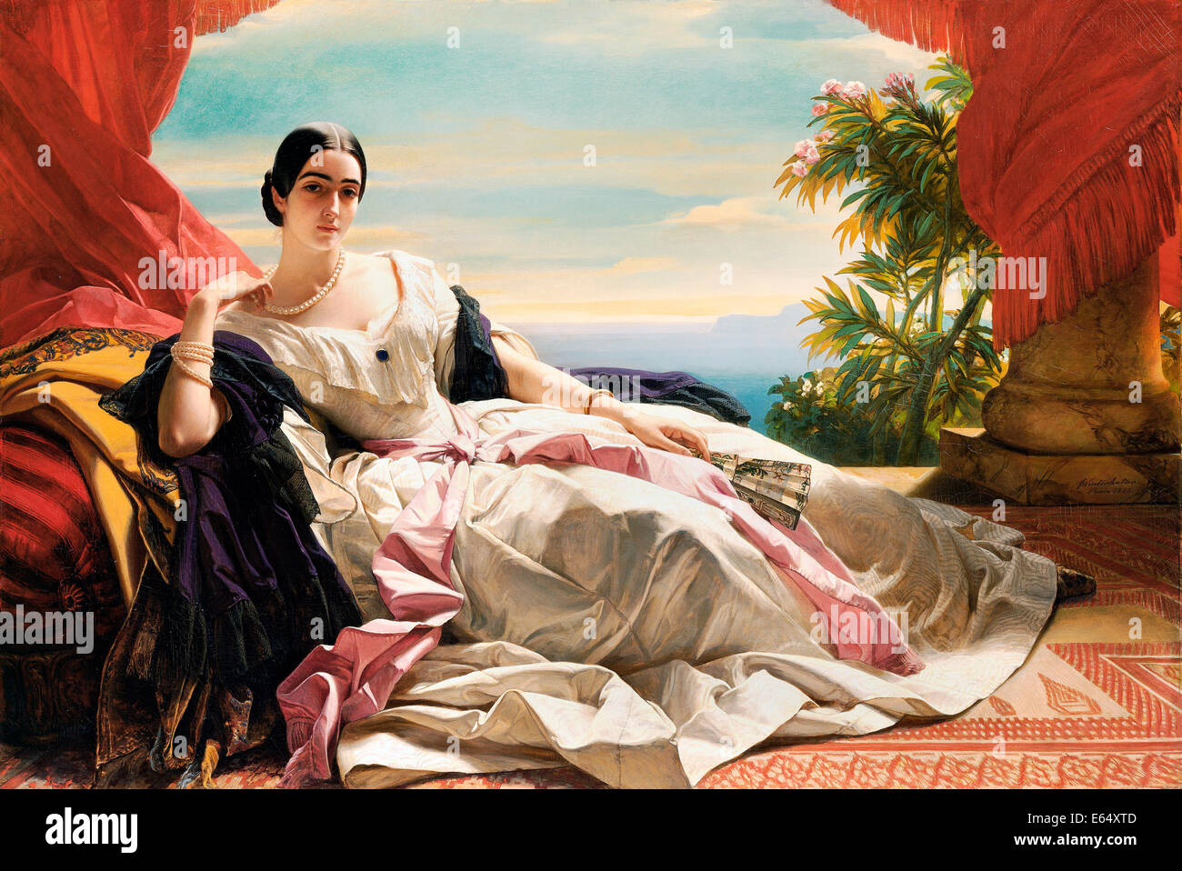 Franz Xaver Winterhalter, Portrait de Leonilla, princesse de Sayn-Wittgenstein-Sayn 1843 Huile sur toile. J. Paul Getty Museum Banque D'Images