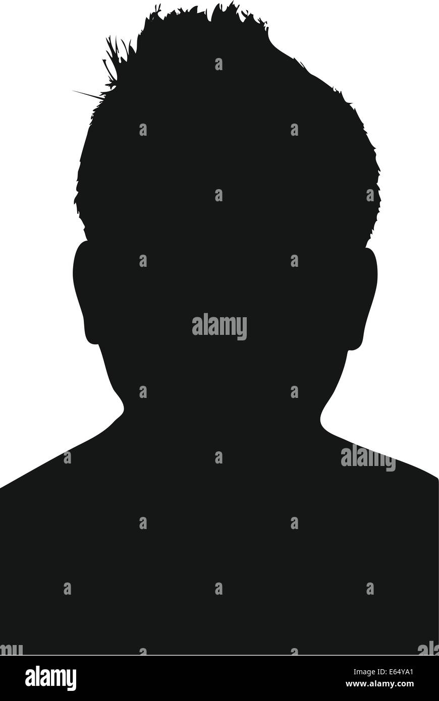 Silhouette Mann Scherenschnitt schwarz weiß Umriss Männer kurz Haare Abbild Utilisateur Symbolik Symbole Userfoto Vektorgraf Foto Vektor Banque D'Images