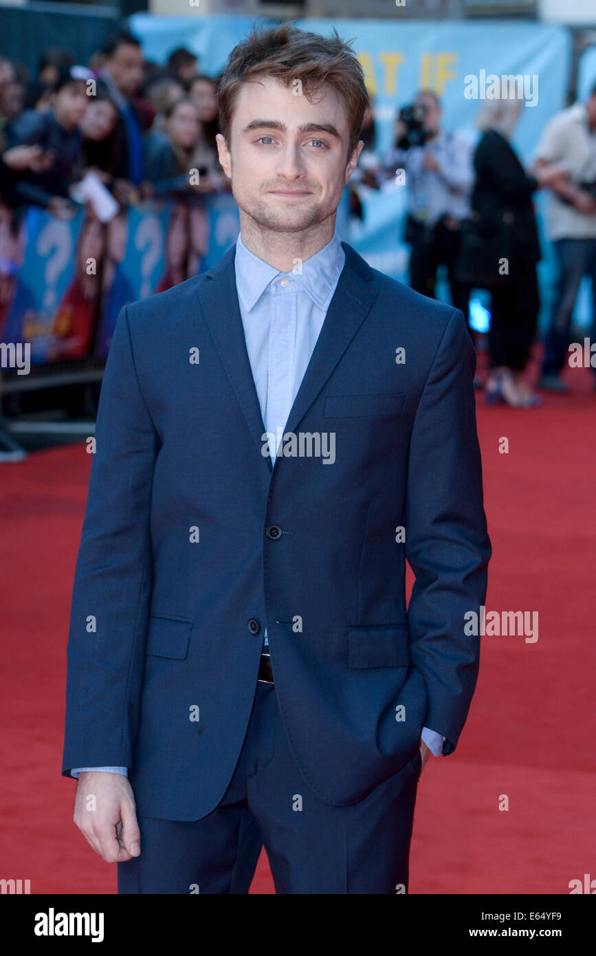 Daniel Radcliffe acteur assiste à la première UK DE CE QUE SI LE 12/08/2014 à Odéon West End, Leicester Square, Londres. Les personnes sur la photo : Daniel Radcliffe. Photo par Julie Edwards Banque D'Images