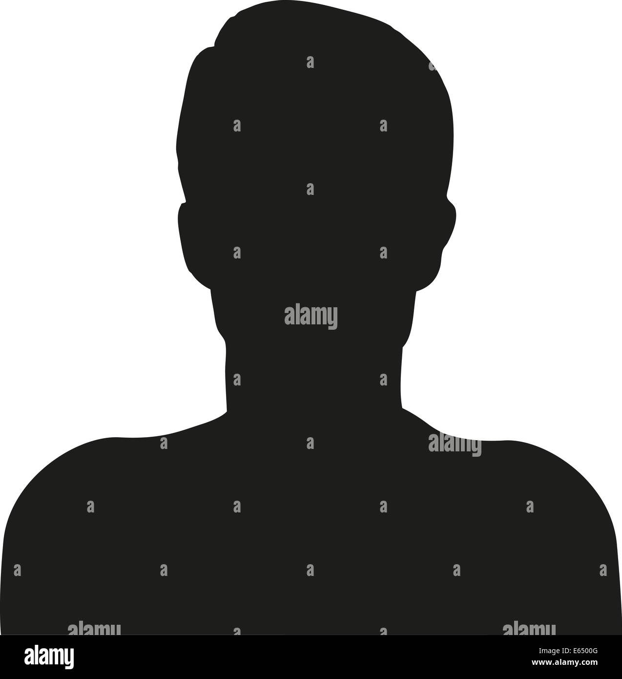 Silhouette Mann Scherenschnitt schwarz weiß Umriss Männer kurz Haare Abbild Utilisateur Symbolik Symbole Userfoto Vektorgraf Foto Vektor Banque D'Images