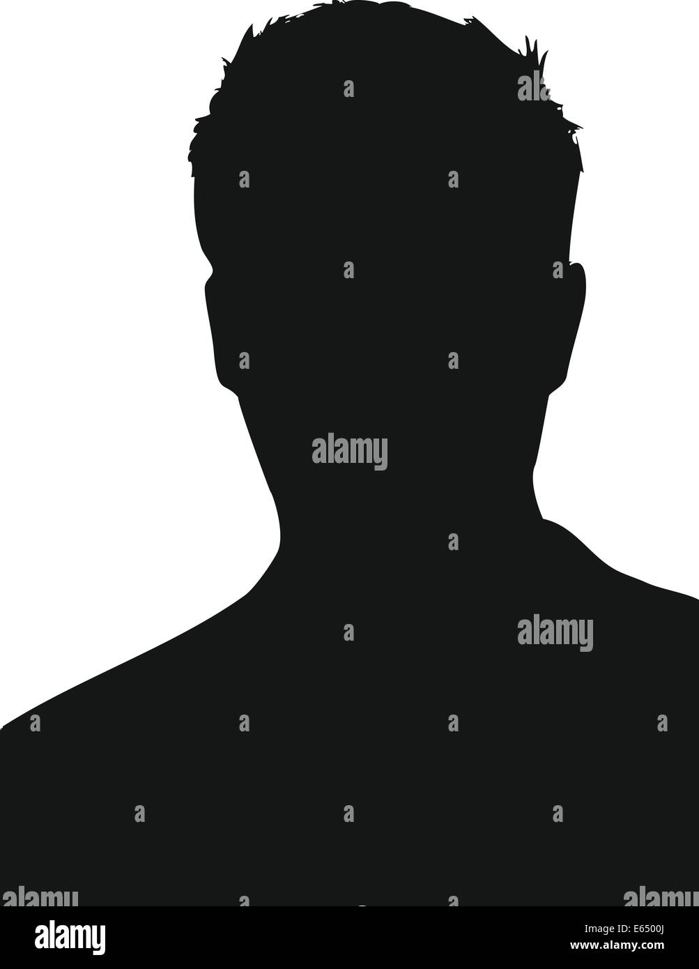 Silhouette Mann Scherenschnitt schwarz weiß Umriss Männer kurz Haare Abbild Utilisateur Symbolik Symbole Userfoto Vektorgraf Foto Vektor Banque D'Images