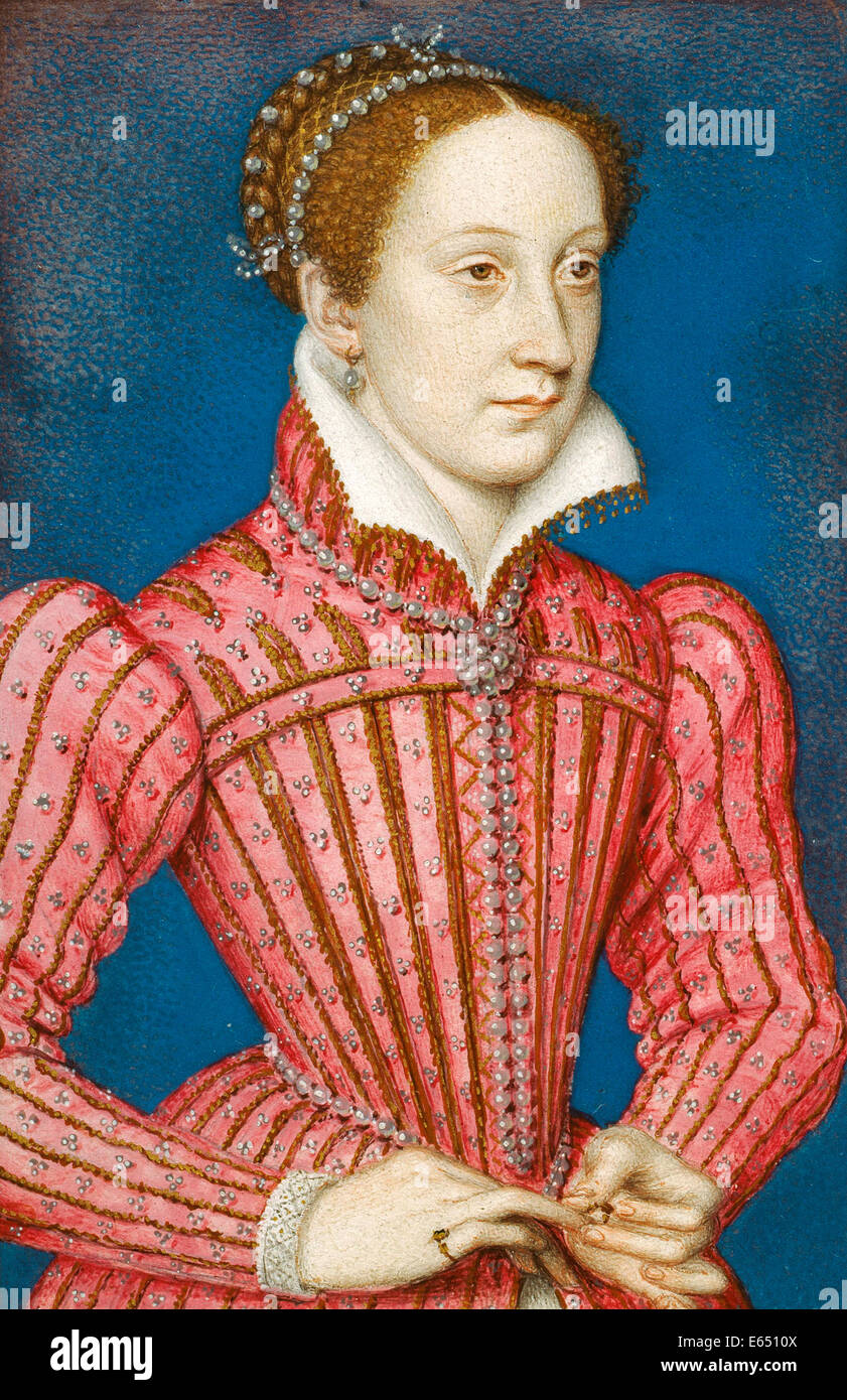 François Clouet, Marie, Reine des Écossais, 1558-1560 Aquarelle sur vélin rebacked avec carte. Collection Royale du Royaume-Uni. Banque D'Images