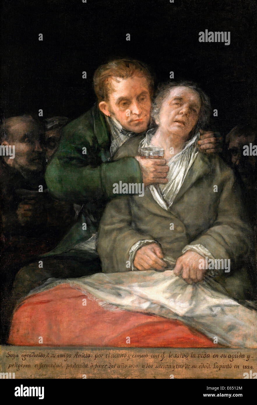 Francisco de Goya, Autoportrait avec le Dr Arrieta 1820 Huile sur toile. L'Institut des Arts de Minneapolis, USA. Banque D'Images