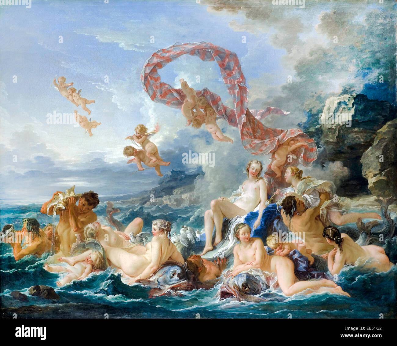 François Boucher, Le Triomphe de Vénus 1740 Huile sur toile. Nationalmuseum, Stockholm, Suède. Banque D'Images