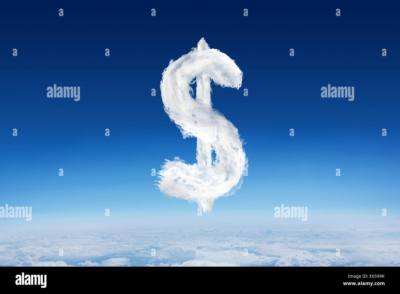 Image composite de dollar cloud Banque D'Images