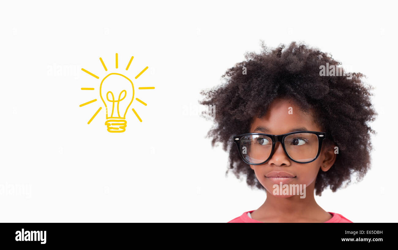 Image composite de cute élève portant des lunettes Banque D'Images