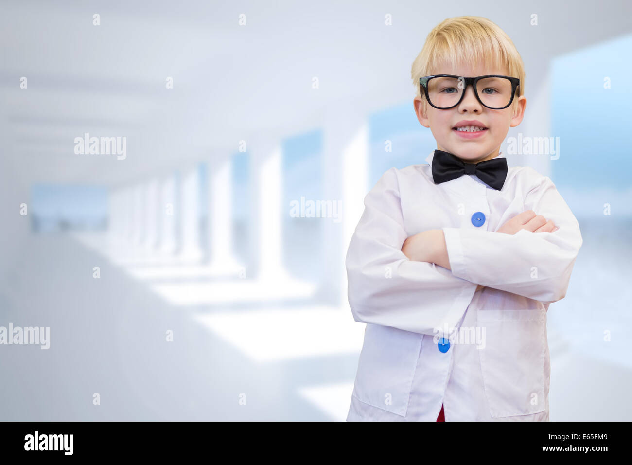 Image composite de l'élève mignon habillé en tant qu'enseignant Banque D'Images