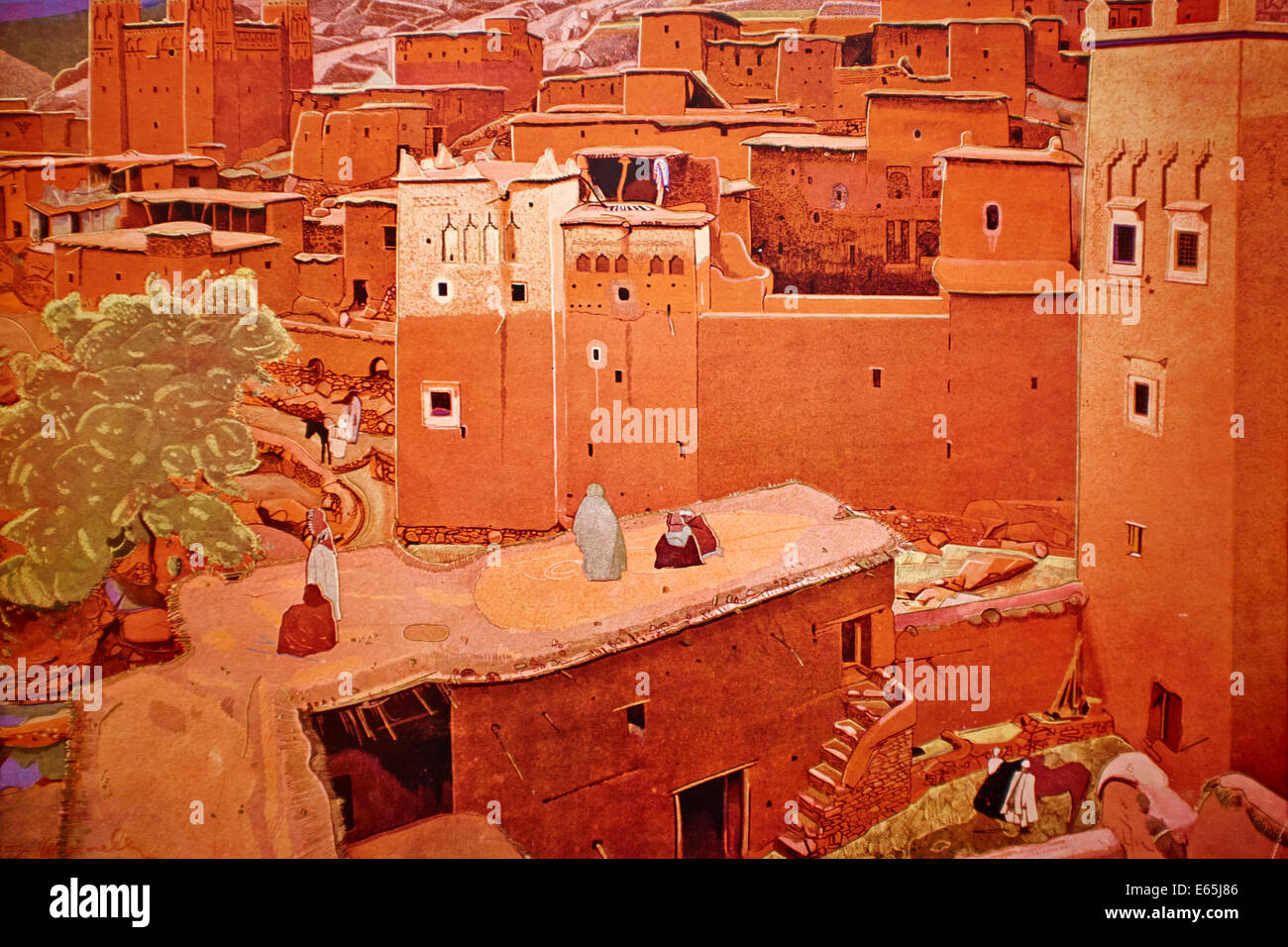 Maroc, Casablanca, Abderrahman Slaoui museum, Jacques Majorelle peinture Banque D'Images