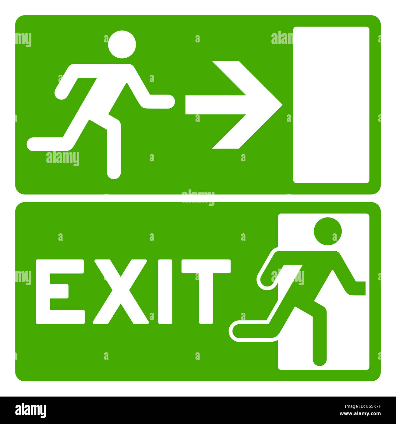 Symbole de sortie vert Photo Stock - Alamy