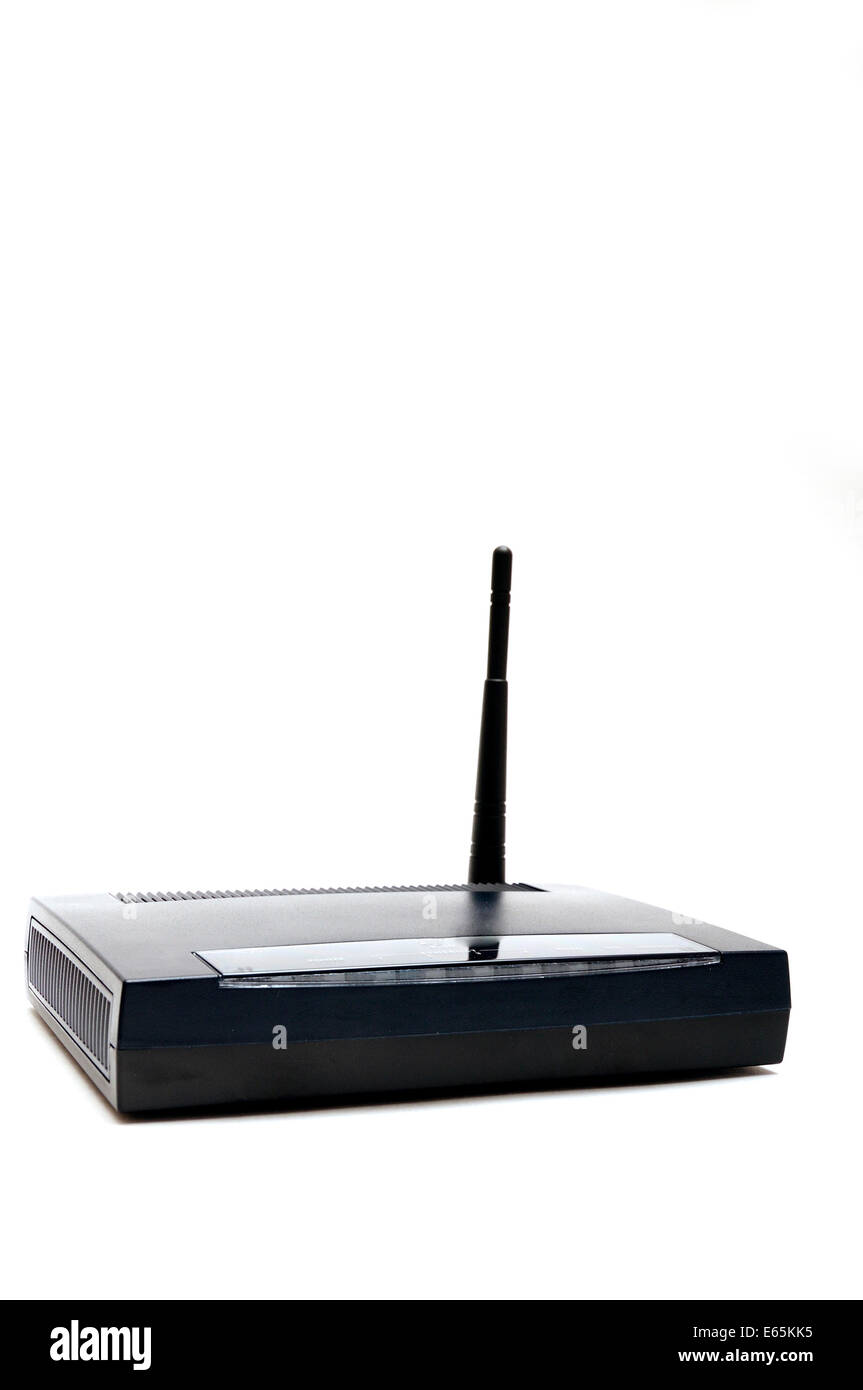Routeur sans fil avec antenne pour une connexion internet LAN Banque D'Images