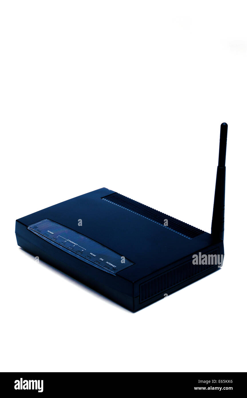 Routeur sans fil avec antenne pour une connexion internet LAN Banque D'Images