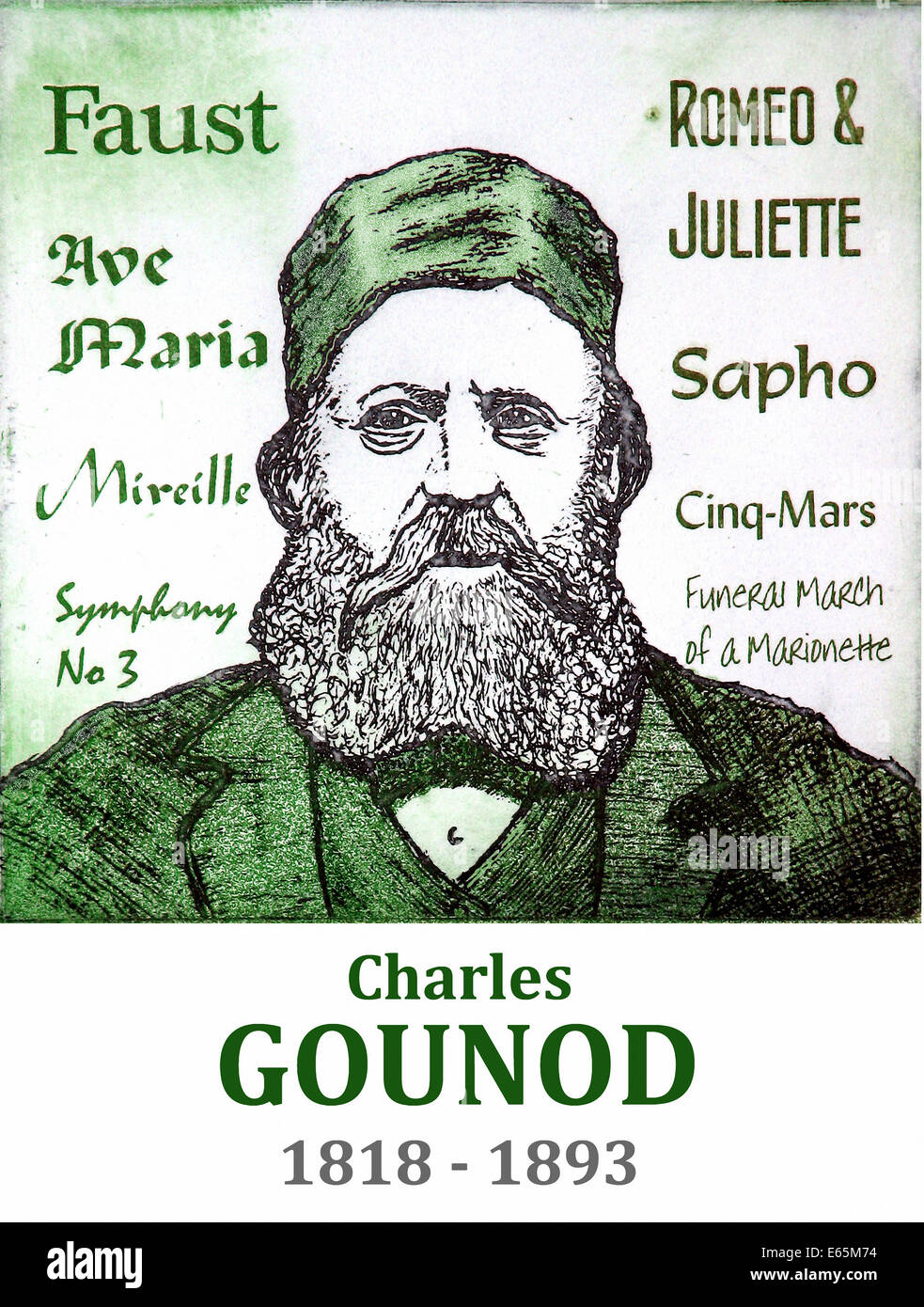 Portrait de Charles Gounod, compositeur tchèque, 1818 - 1893 Banque D'Images