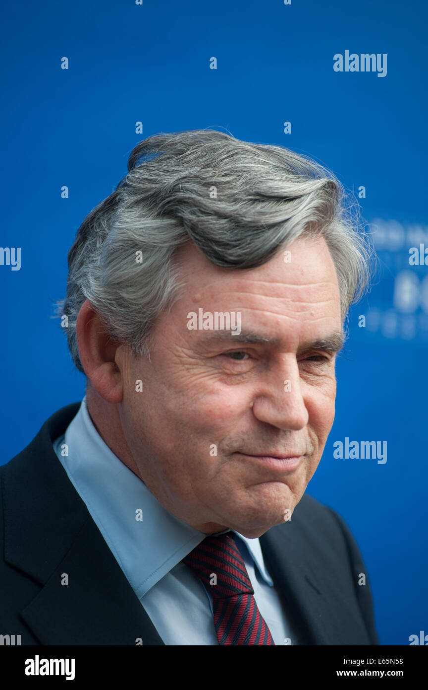 Edinburgh, Ecosse, Royaume-Uni. 15e Août, 2014. L'ancien Premier ministre britannique, Gordon Brown, ont comparu à l'Edinburgh International Book Festival 2014, où il a été d'expliquer les idées contenues dans son nouveau livre 'My Ecosse, notre Grande-bretagne : Un avenir à partager". Edinburgh, Royaume-Uni. Vendredi 15 Août, 2014 Credit : Lorenzo Dalberto/Alamy Live News Banque D'Images