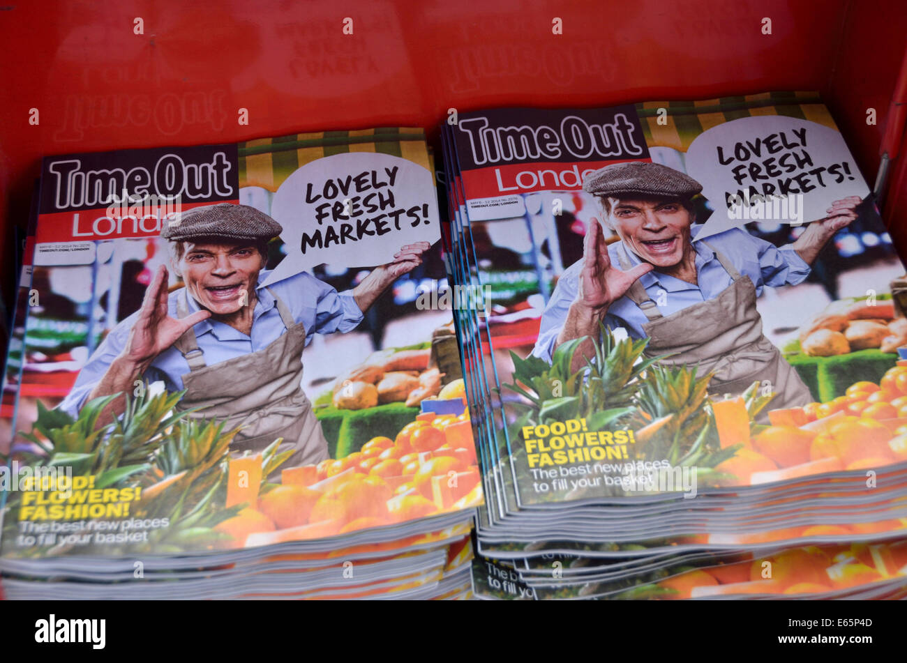 Des copies des articles de Time Out London guide de divertissement Banque D'Images