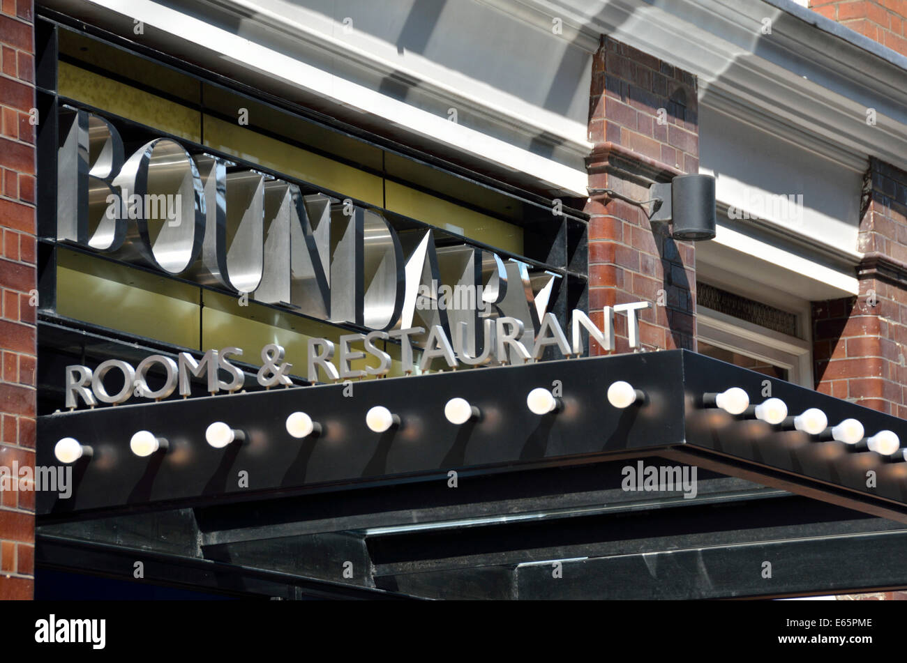 Chambres et restaurant à Boundary Boundary St, Shoreditch, London, UK. Banque D'Images