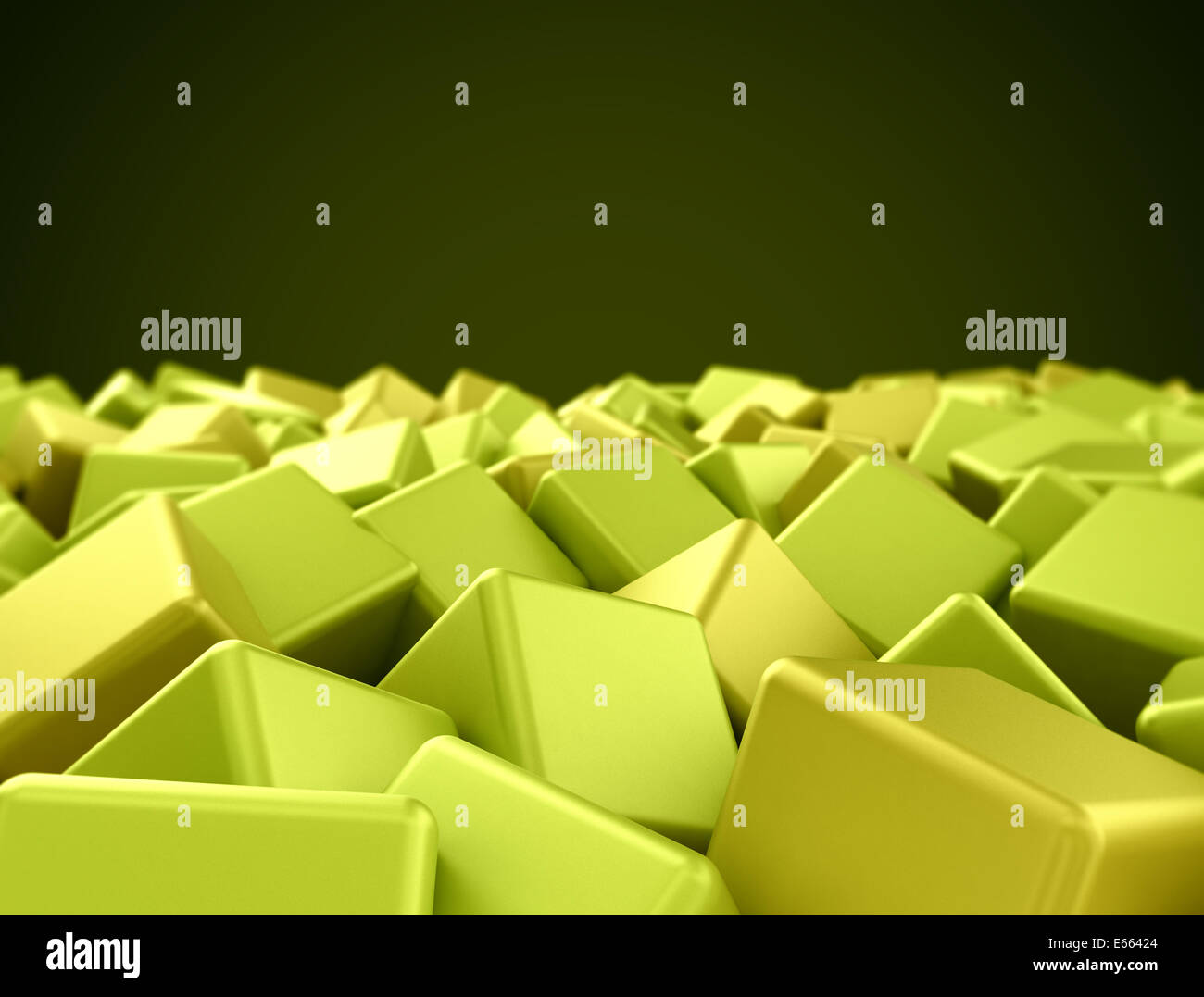 Résumé fond vert fait de cubes 3d Banque D'Images