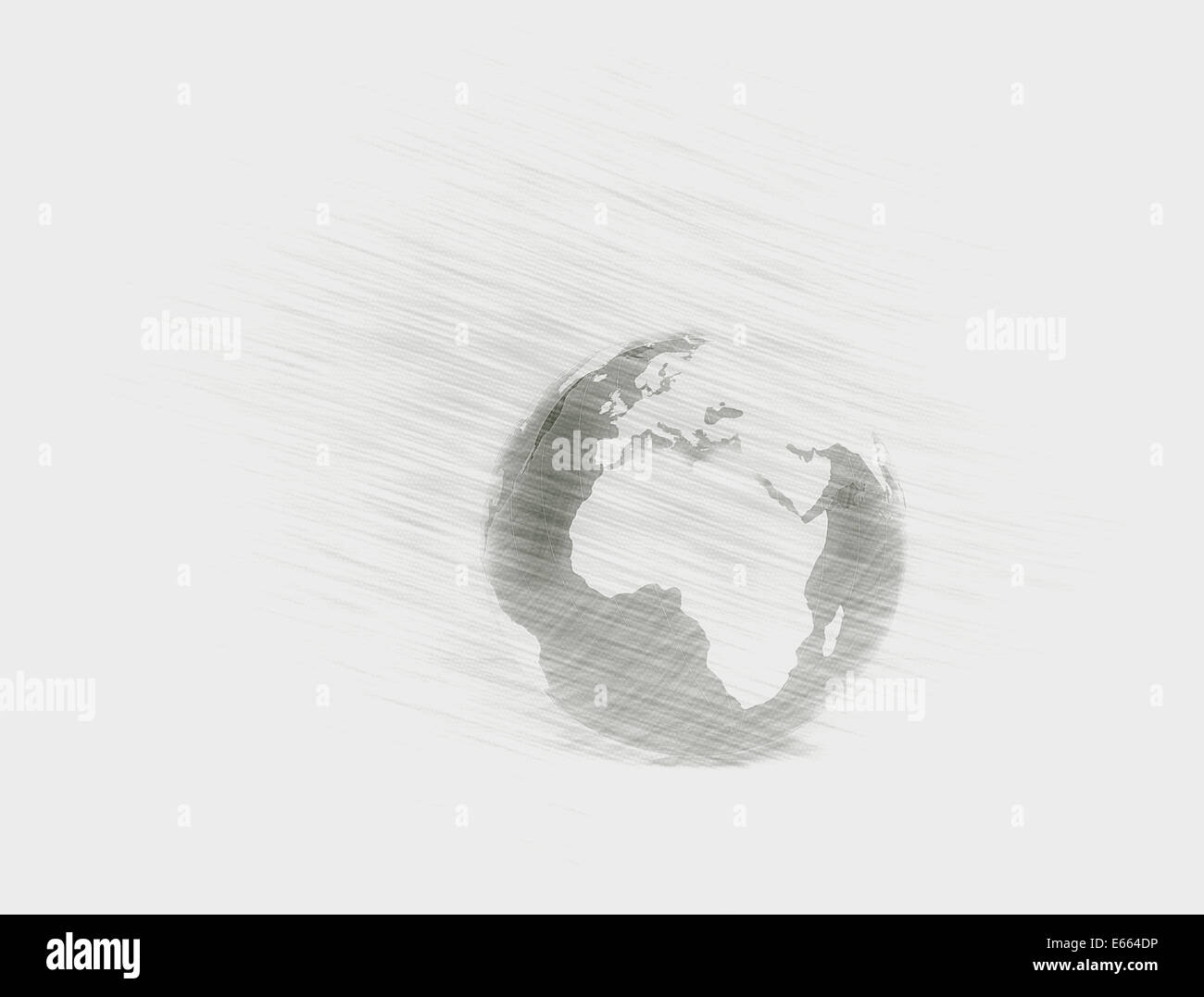 D'un croquis au crayon world globe Banque D'Images