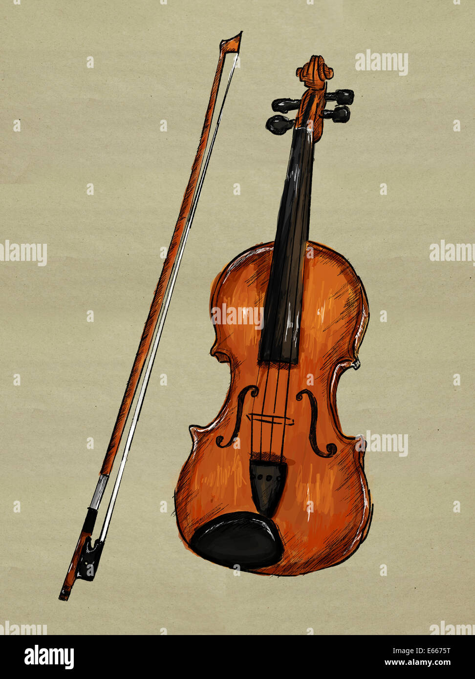 Image Peinture violon - fond de musique Banque D'Images