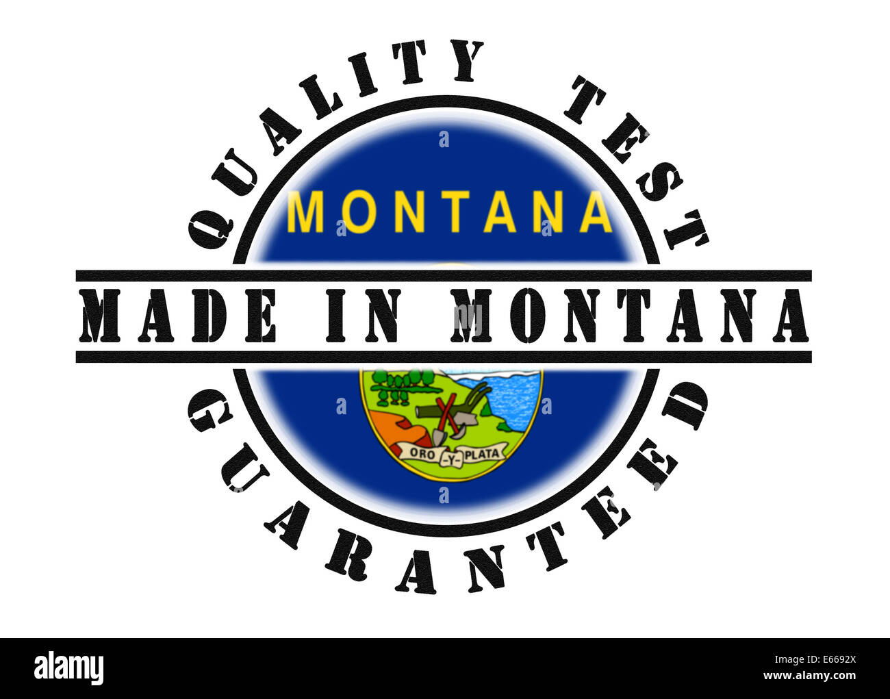 Test de qualité garantie stamp avec un état à l'intérieur du pavillon, Montana Banque D'Images