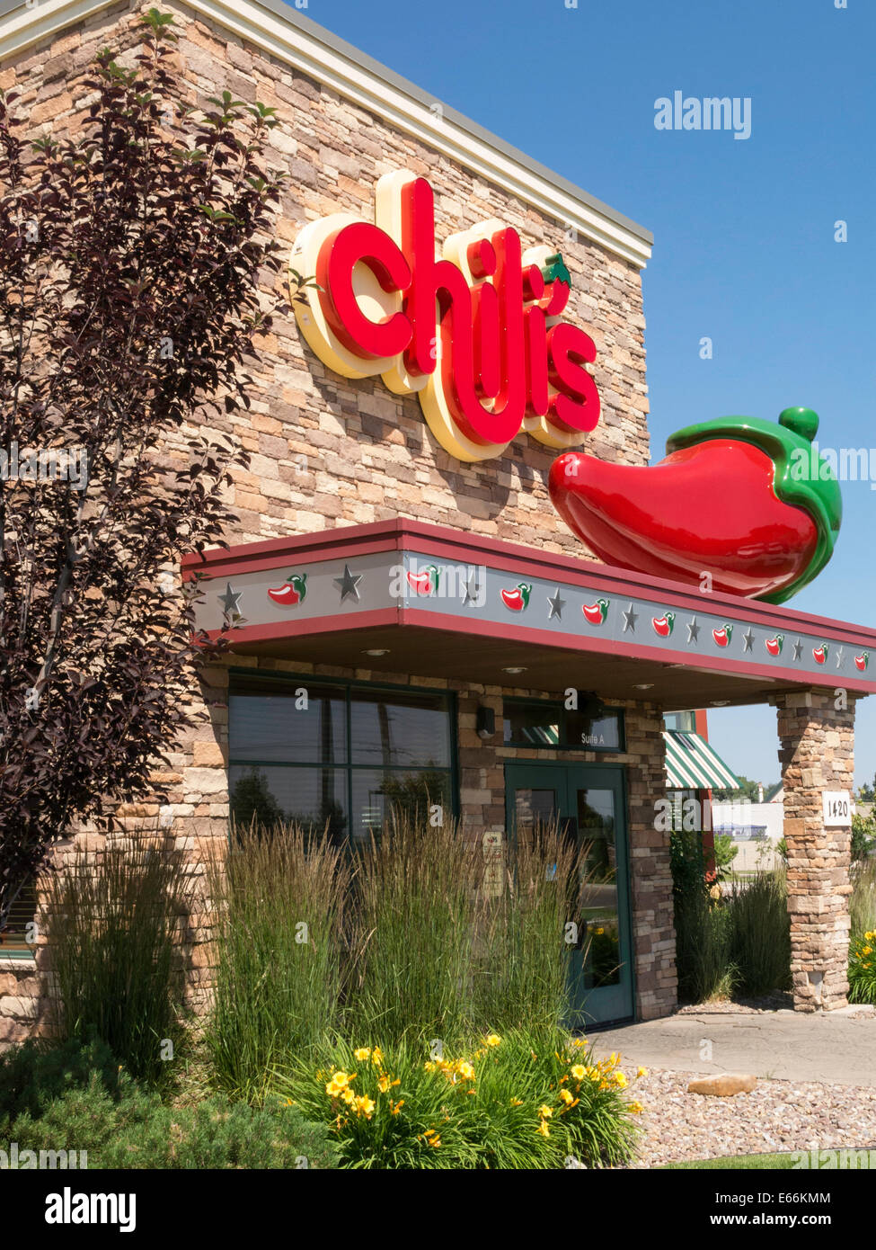 Chili's Restaurant Exterior à Great Falls, Montana, USA Banque D'Images
